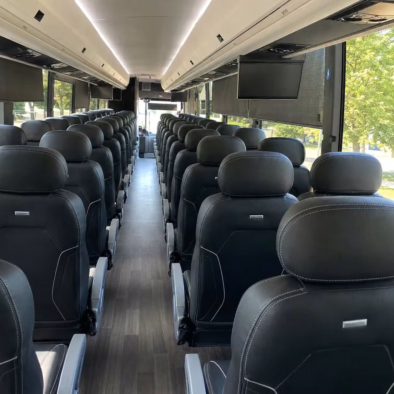 56 passenger charter bus interior